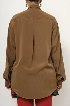 Camisa manga longa poliester verde - comprar online