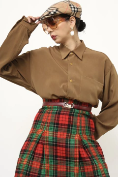 Camisa manga longa poliester verde na internet