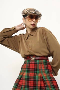 Camisa manga longa poliester verde
