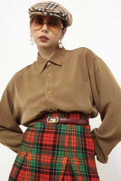 Camisa manga longa poliester verde