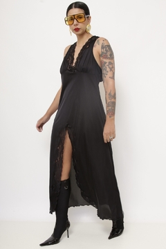 Conjunto ROBE + CAMISOLA preto - Capichó Brechó