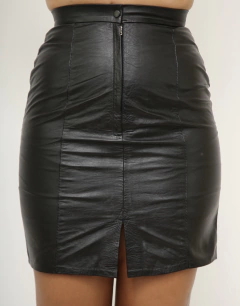 Saia couro vintage cintura alta - comprar online