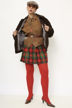 Jaqueta marrom veludo cotele vintage forrada - comprar online