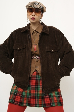 Jaqueta marrom veludo cotele vintage forrada - comprar online