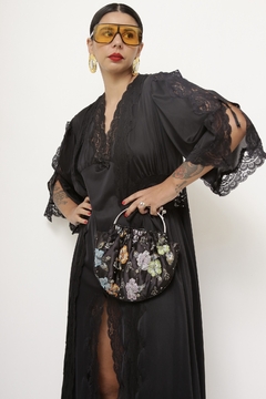 Bolsa cetim bordada vintage - loja online