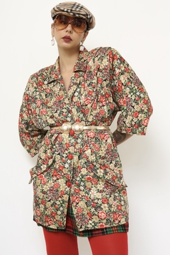 Blazer flores vintage ombreira 80´s - loja online