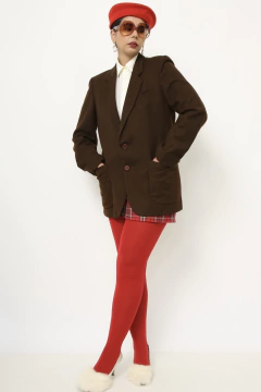 Blazer lã marrom chester vintage - loja online