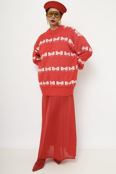 Pulover laços vermelho vintage - loja online