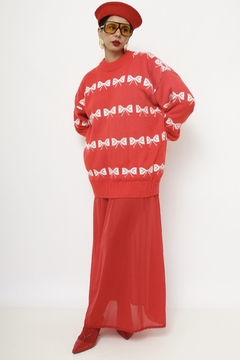 Pulover laços vermelho vintage na internet