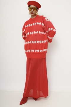 Pulover laços vermelho vintage - comprar online