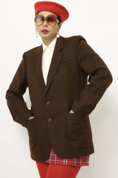 Blazer lã marrom chester vintage