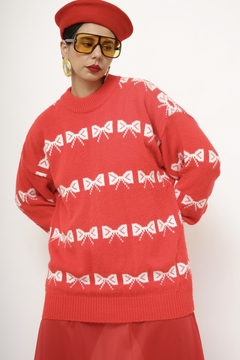 Pulover laços vermelho vintage - Capichó Brechó