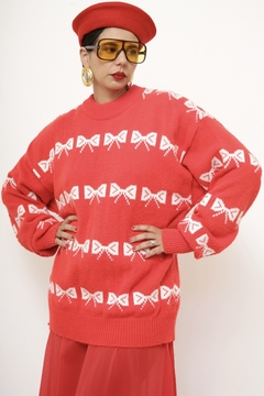 Pulover laços vermelho vintage - comprar online