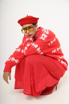 Pulover laços vermelho vintage - loja online