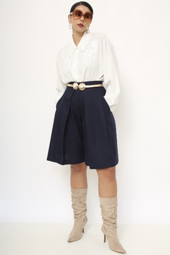 Camisa branca renda gola vintage - comprar online