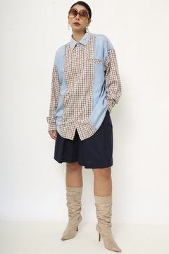 Camisa xadrez western longa na internet