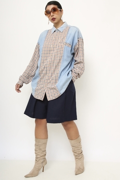 Camisa xadrez western longa