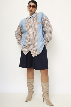 Camisa xadrez western longa na internet