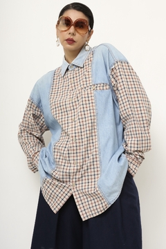 Camisa xadrez western longa