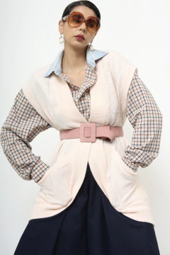 Colete rosa acrilico vintage - loja online