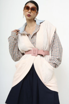 Colete rosa acrilico vintage - comprar online