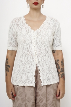 Camisa renda off white vintage - loja online