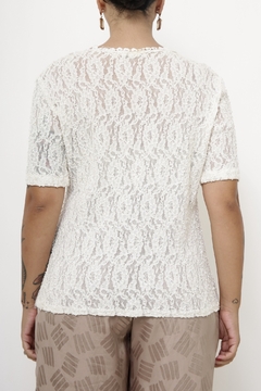 Camisa renda off white vintage - Capichó Brechó