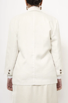 Blazer linho branco forrada vintage - loja online