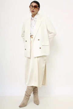 Blazer linho branco forrada vintage