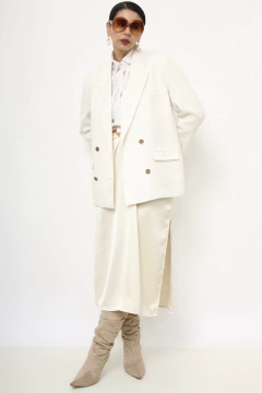 Blazer linho branco forrada vintage na internet