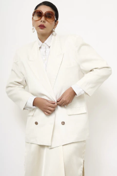 Blazer linho branco forrada vintage