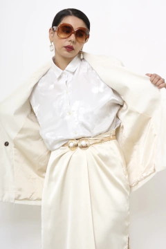 Blazer linho branco forrada vintage