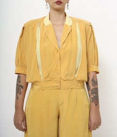 Camisa amarela vintage 80´s cropped - comprar online