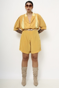 Camisa amarela vintage 80´s cropped - Capichó Brechó