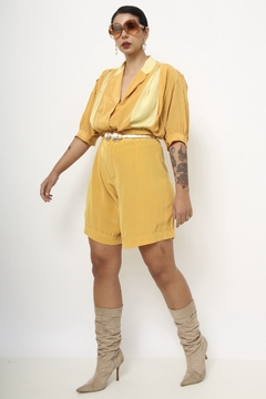Camisa amarela vintage 80´s cropped - Capichó Brechó