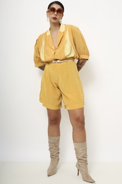 Camisa amarela vintage 80´s cropped - comprar online