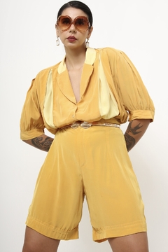 Camisa amarela vintage 80´s cropped - comprar online
