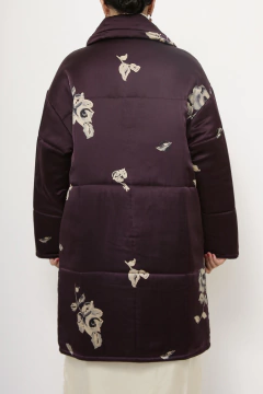 Casaco roxo flores 100% seda - loja online
