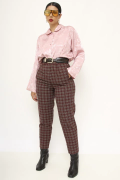 Calça xadrez cintura alta vintage - Capichó Brechó