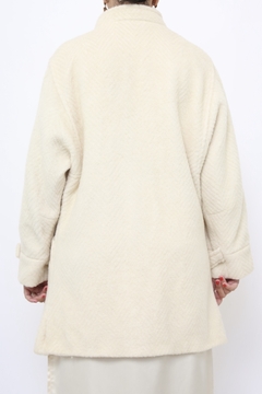 Casaco lã creme textura vintage - loja online
