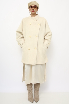 Casaco lã creme textura vintage - comprar online