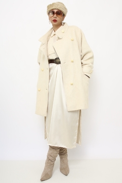Casaco lã creme textura vintage - loja online