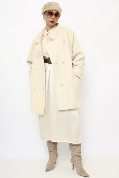 Casaco lã creme textura vintage - comprar online