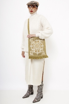 Bolsa tapeçaria verde tranversal - comprar online