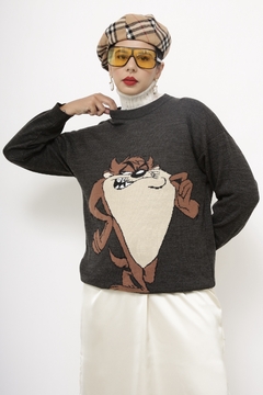 Pulover TAZ cinza vintage - Capichó Brechó