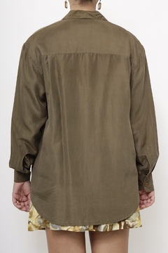 Camisa seda verde vintage - comprar online