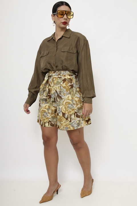 Shorts estampado cintura alta