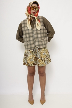 Colete xadrez verde vintage - loja online