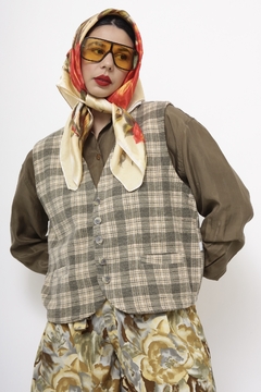 Colete xadrez verde vintage - comprar online