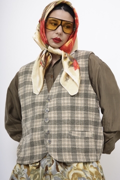 Colete xadrez verde vintage - comprar online